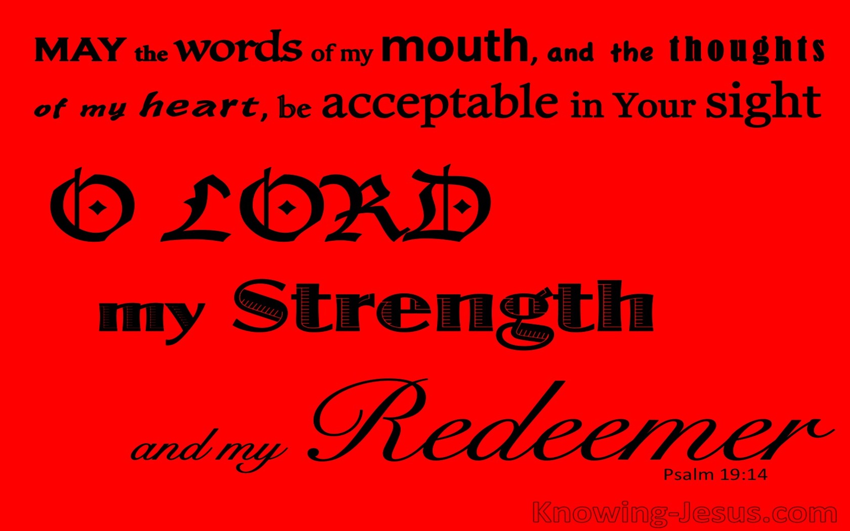 Psalm 19:14 May My Words Be Acceptable To Thee (red)